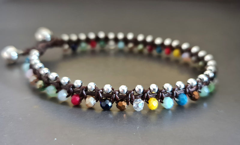 Summer Crystal Beaded Hobo Women Jewelry Bracelet Anklet, Teens Anklets, Girls Anklets, Beaded Bracelets