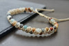 4mm Round Stone Beads Cross Bracelet Anklet, Beaded Anklet, Women Anklet, Stone Beads, Gift Anklet