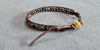 4 mm Hematite Onyx Tiger Eye Stone Woven Brown Leather Bracelet Anklet