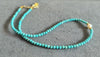 3mm Turquoise Natural Stone Single Pearl Chocker Women Necklace, Short Necklace, Gifts for Girls