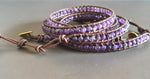 4 mm or 6mm  Amethyst Brown Leather Wrap Bracelet/Anklet,Leather Wrap, Unisex Bracelet, Men Bracelet, Women Bracelet