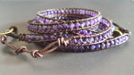 4 mm or 6mm  Amethyst Brown Leather Wrap Bracelet/Anklet,Leather Wrap, Unisex Bracelet, Men Bracelet, Women Bracelet