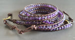 4 mm or 6mm  Amethyst Brown Leather Wrap Bracelet/Anklet,Leather Wrap, Unisex Bracelet, Men Bracelet, Women Bracelet