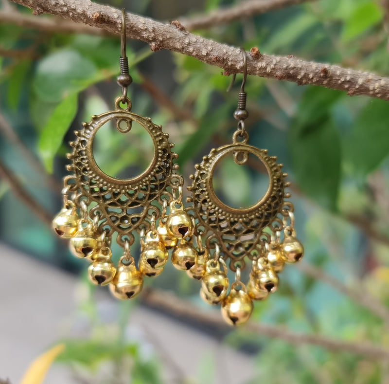 Bohemian Gold Bells Jingling Chandelier Dangle Earring,Women Earring, Gifts for Girls, Bells Earring