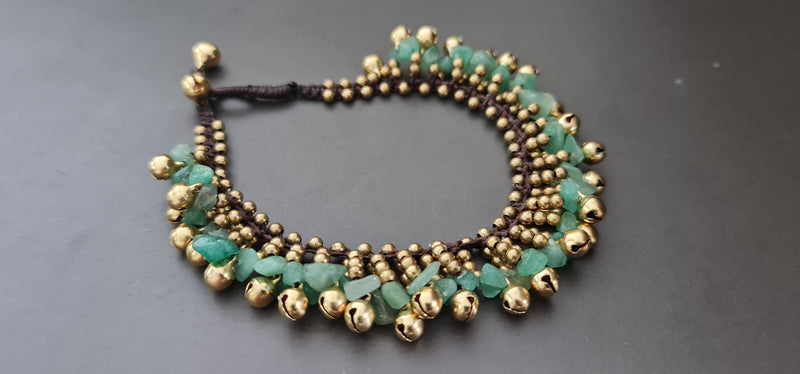 Bohemain Brass Chip Jade Elegant Women  Jewelry Bracelet Anklet,Women Bracelet