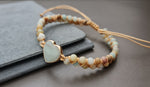 Amazonite Heart Shape Charm Bracelets  Braided Macrame Bracelets Lover Wrap Bracelet Jewelry
