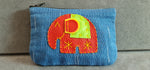 Jewelry Pouch ,Set of 5  Handmade Cotton Elephant Coin Purse,Gift, Women ,Elephant Pouch
