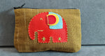 Jewelry Pouch ,Set of 5  Handmade Cotton Elephant Coin Purse,Gift, Women ,Elephant Pouch