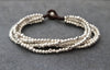Faceted 5 Chain Silver Beaded Metal Bracelet, Bead Bracelet Anklet, Silver Bracelets, Unisex Bracelets