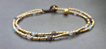 Bohemian Brass Tube Bracelets Moonstone Rose Quartz Amethyst Anklet Bracelet, Stone Bracelet, Bell Bracelet