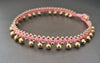 Jingling Belly Pink Brass Beads Bracelet, Bell Bracelet, Beaded Bracelet, Women Anklet, Gift Bracelet,Girl Bracelet