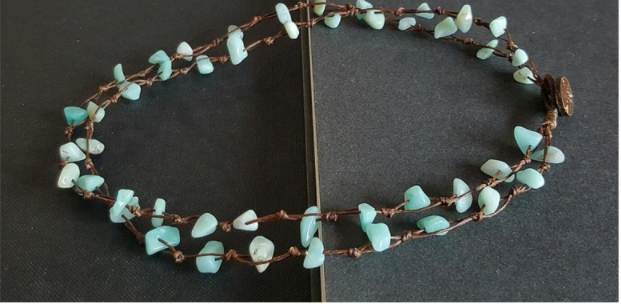 Double Strand Chip Amazonite Bohemian Summer Beach Chip Stone Necklace