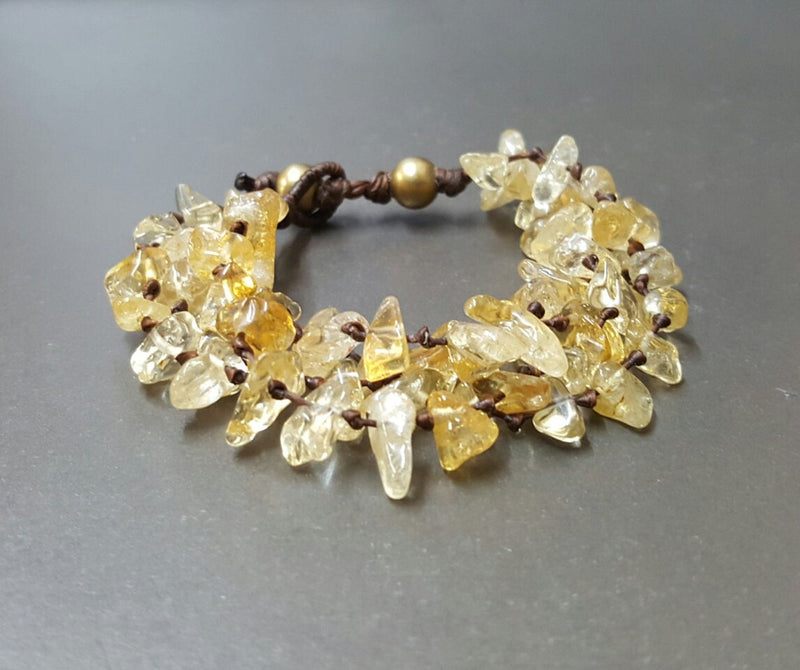 4 Strand Chip Citrine Chain Bracelet Women Jewelry,Stone Bracelets,Women Necklaces