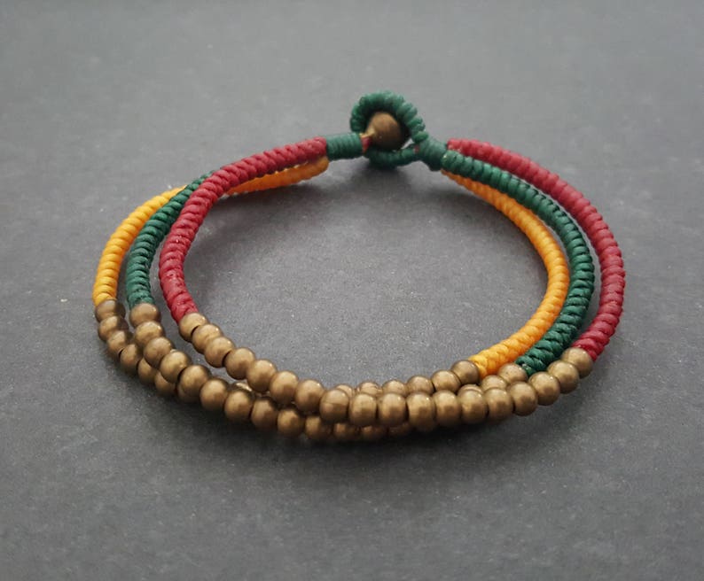 Triple Snake Knot Reggae Brass Bracelet Anklet