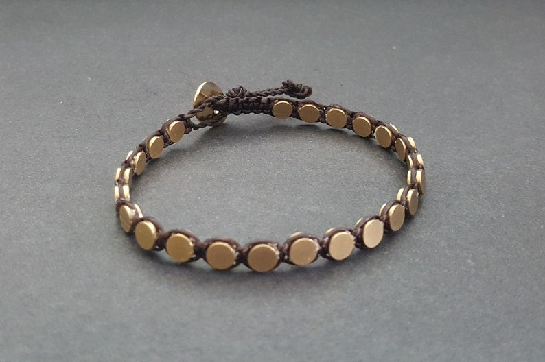 Unisex Metal Gold Beads Bracelet, Bead Bracelet, Men Bracelet
