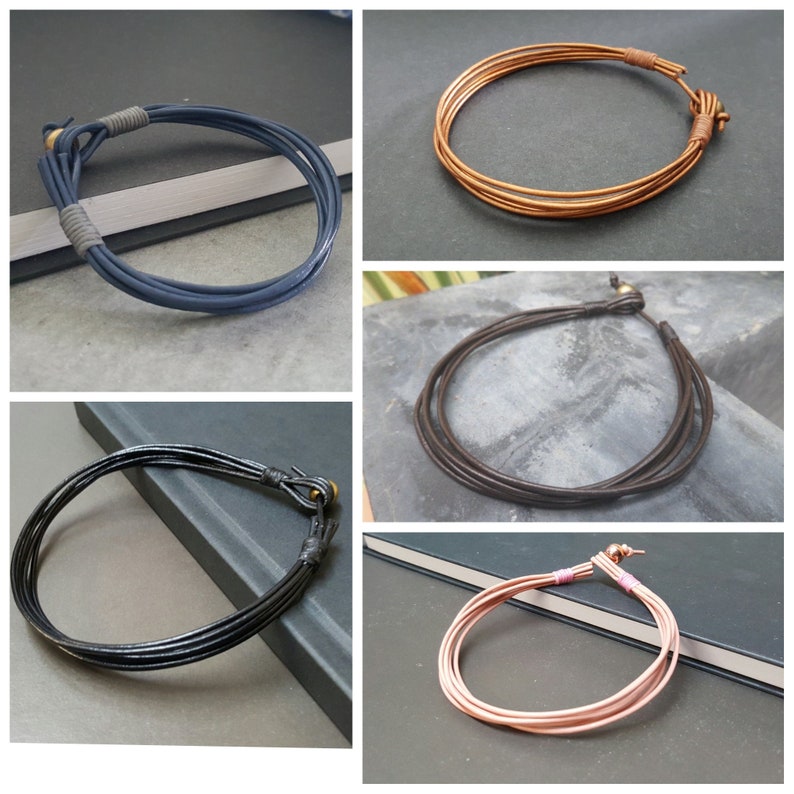 Hippie 1.5mm Round Leather Anklet Bracelet, Unisex Bracelet,Wrap Bracelet,Women Anklet