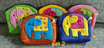 Jewelry Pouch , Set of 5 Handmade Cotton Elephant Coin Purse,Gift, Women ,Elephant Pouch