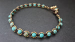 Flower Turquoise 6 mm Stone Mini Brass Bracelet Anklet, Unisex Bracelet, Women Anklet