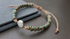 Faceted African Turquoise fresh Water Pearl Wax cord Adjustable Anklet Bracelet,Women Anklet,Adjust Bracelet