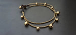 2 Line Jingling Brass Silver Bead Women Jewelry Chain Bracelet Anklet,Chain Anklet,Women Bracelets