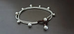 2 Line Jingling Brass Silver Bead Women Jewelry Chain Bracelet Anklet,Chain Anklet,Women Bracelets