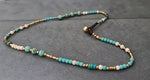 Turquoise Howlite Chain Hippie Unisex Necklace, Wrap Bracelet,Chain Necklace,Women Necklace