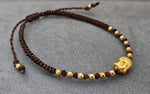 Buddha Metal Beads Unisex Adjustable Men Women Jewelry Bracelet Anklet, Beaded Bracelets, Brass Bracelets