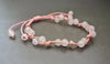 Adjustable Pink Rose Quartz Round Stone Bohemian Unisex Jewelry Bracelet,Women Bracelet,Wrap Bracelet