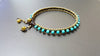 Brass / Silver Bead Woven Turquoise Bracelet Anklet, Beaded Bracelet, Unisex Bracelet, Women Bracelet,Stone Bracelet